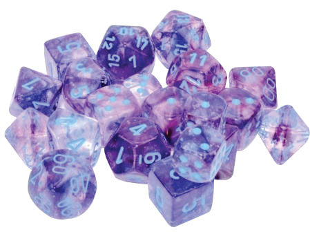 Nebula: 16mm d6 Nocturnal/blue Luminary Dice Block (12 dice)