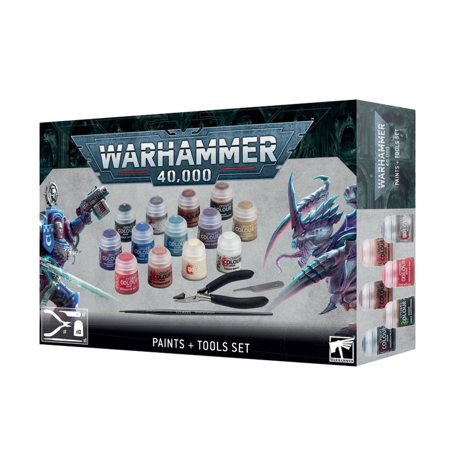 WARHAMMER 40,000: PAINTS + TOOLS SET