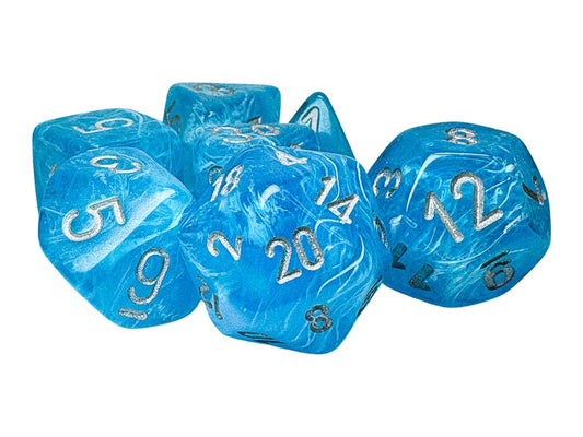 Chessex Mega-Hedral Luminary Sky/Silver 7-Piece Set